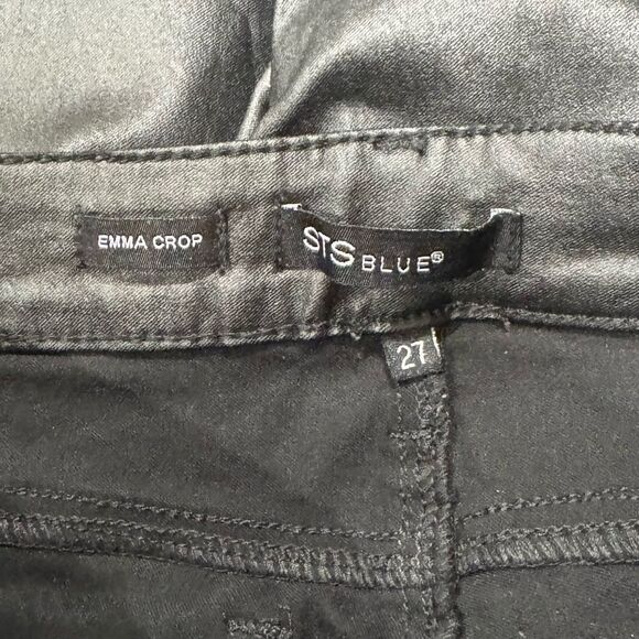 Stitch Fix STS Blue Emma Crop Black Faux Leggings Pants Women’s 27 - Picture 3 of 4